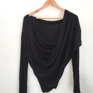 Lilla P Black Longsleeve Origami Wrap